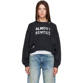 R13 R13 Black 'Almost Famous' Sweatshirt