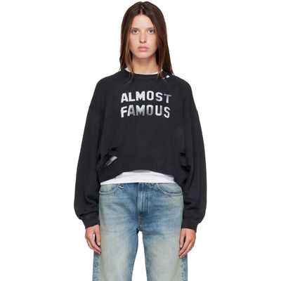 R13 R13 Black 'Almost Famous' Sweatshirt