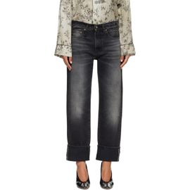 R13 R13 Black Cuffed BF Jeans