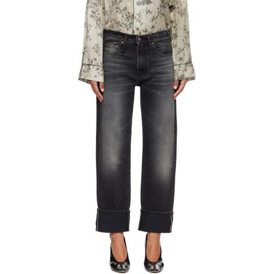 R13 R13 Black Cuffed BF Jeans