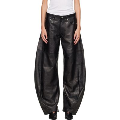 R13 R13 Black Janine Barrel Leather Pants