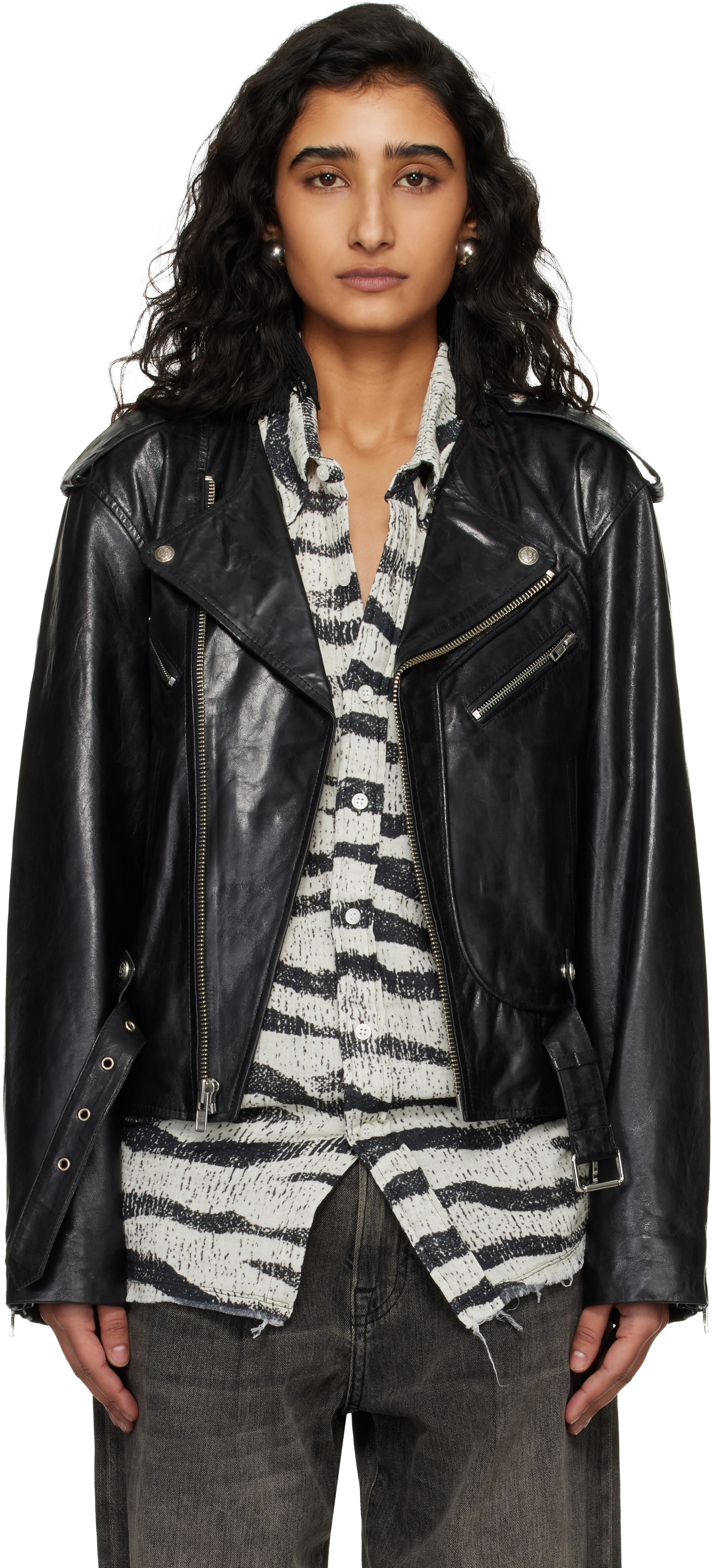 R13 - Black Moto Leather Jacket