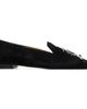 R13 R13 Black Pointed Toe Logo Loafers - 1