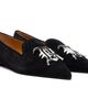 R13 R13 Black Pointed Toe Logo Loafers - 4