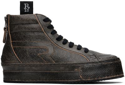 R13 R13 Black Rogue Distressed Sneakers