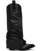 R13 R13 Black Sleeve Mid Cowboy Boots - 1