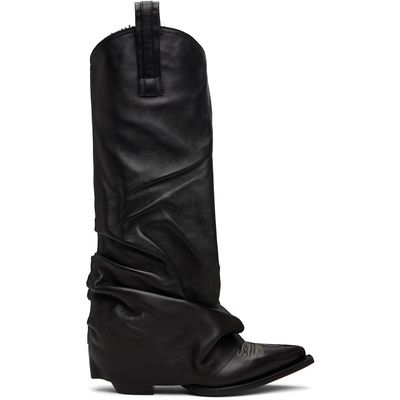 R13 R13 Black Sleeve Mid Cowboy Boots