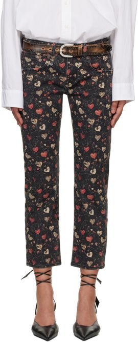 R13 R13 Black Straight-Leg Boy Jeans