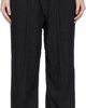 R13 R13 Black Triple Pleat Crossover Trousers - 1