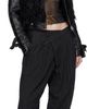 R13 R13 Black Triple Pleat Crossover Trousers - 4