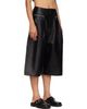 R13 R13 Black Triple Pleat Culotte Leather Shorts - 2