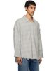 R13 R13 Blue & Gray Shredded Seam Drop Neck Shirt - 2