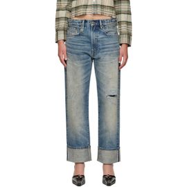 R13 R13 Blue Cuffed Boyfriend Jeans