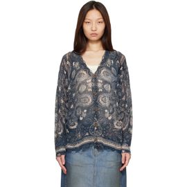 R13 R13 Blue Printed Boyfriend Cardigan