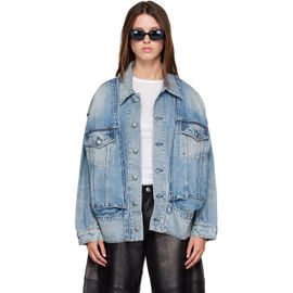 R13 R13 Blue Roxy Moto Denim Jacket