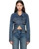 R13 R13 Blue Skinny Wrap Around Denim Trucker Jacket - 1