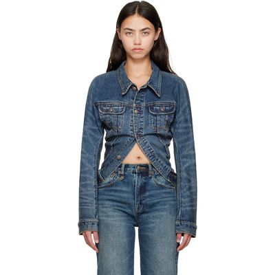 R13 R13 Blue Skinny Wrap Around Denim Trucker Jacket
