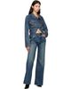 R13 R13 Blue Skinny Wrap Around Denim Trucker Jacket - 4