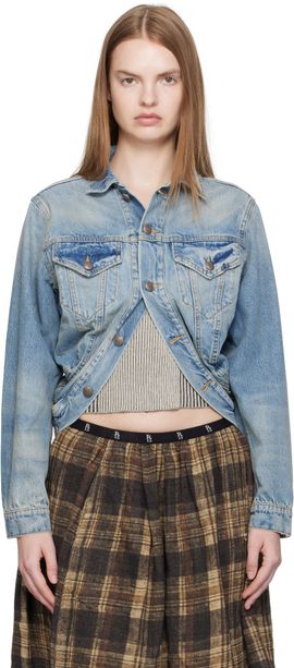 R13 R13 Blue Wrap Around Denim Trucker Jacket