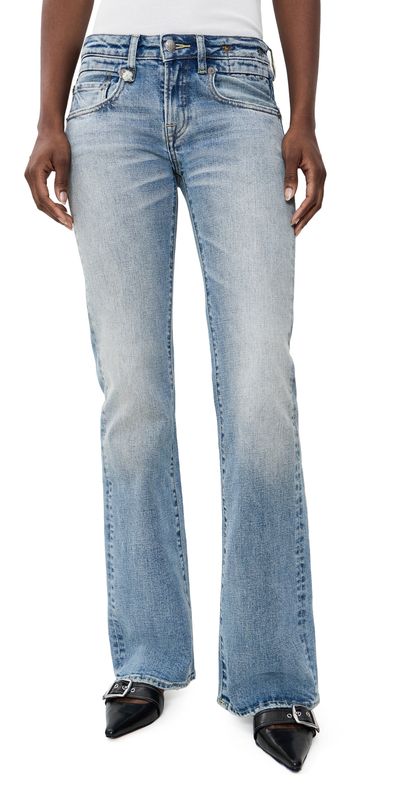 R13 R13 Boy Flare Jeans Wilted Stretch Blue