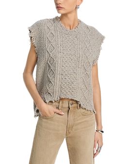R13 R13 Boyfriend Crewneck Cable Knit Sweater Vest