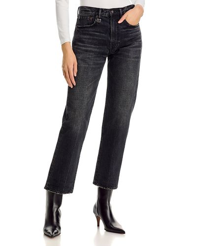 R13 R13 Boyfriend High Rise Straight Jeans in Brixton Black