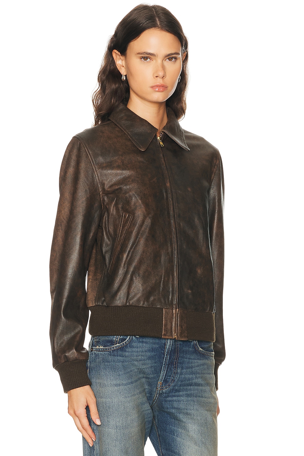 R13 - Boyfriend Leather Bomber Jacket