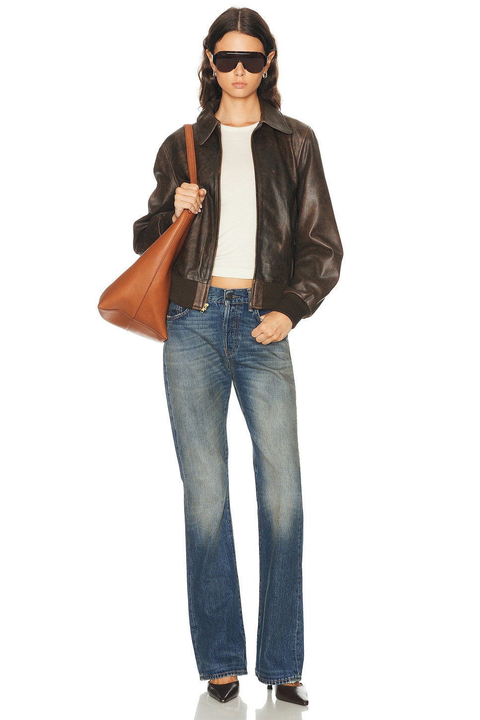 R13 - Boyfriend Leather Bomber Jacket