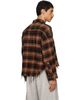 R13 R13 Brown & Black Drop Neck Cropped Shirt - 3