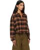 R13 R13 Brown Drop Neck Cropped Shirt - 2