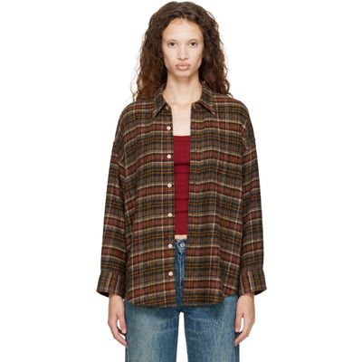 R13 R13 Brown Drop Neck Shirt
