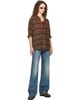 R13 R13 Brown Drop Neck Shirt - 4