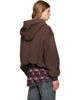 R13 R13 Brown 'I Never Liked You' Balloon Popover Hoodie - 3