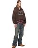 R13 R13 Brown 'I Never Liked You' Balloon Popover Hoodie - 4
