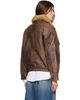 R13 R13 Brown Removable Collar Leather Bomber Jacket - 3
