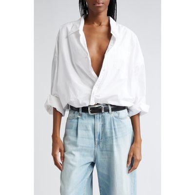 R13 R13 Bubble Hem Cotton Button-Up Shirt