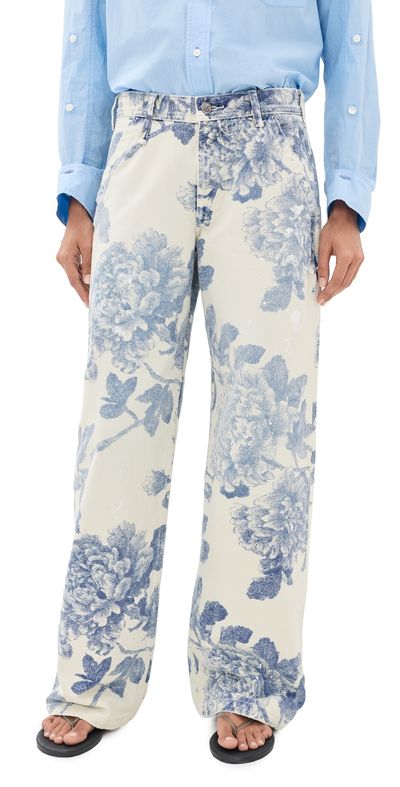 R13 R13 Carpenter Pants Washed Blue Floral