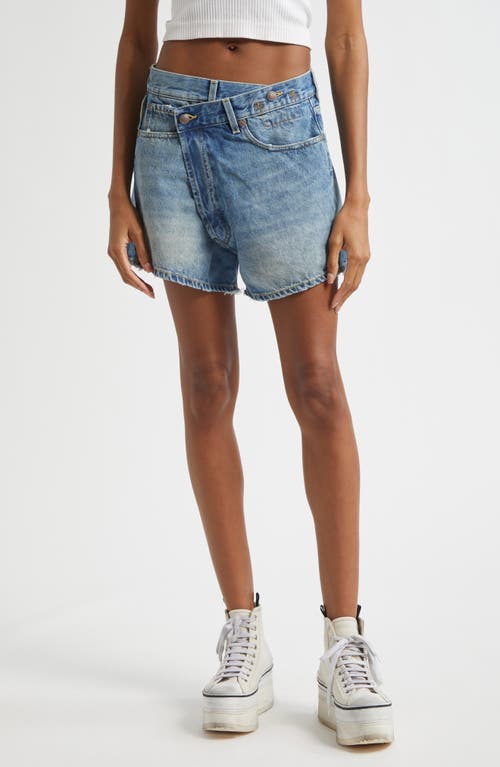 R13 R13 Crossover Distressed Denim Shorts