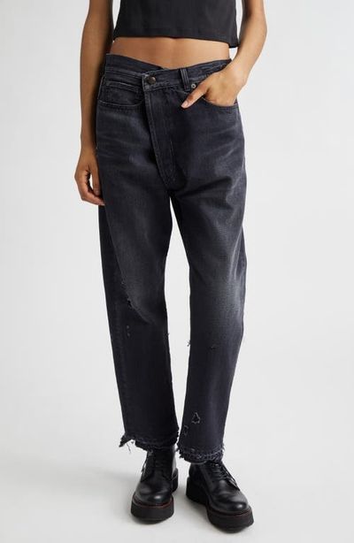 R13 R13 Crossover Ripped Ankle Jeans