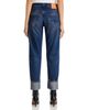 R13 R13 Cuffed Boy Low Rise Straight Jeans in Dalston Selvedge Blue Stretch - 3