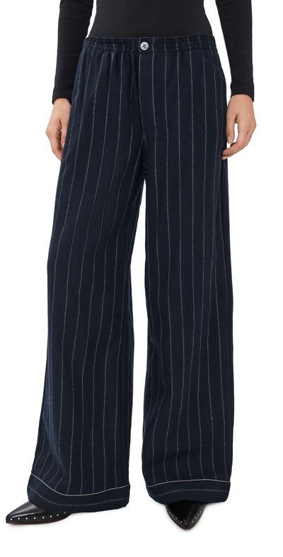 R13 R13 Darcy Flare PJ Pants NAVY AND WHITE STRIPE