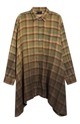 R13 R13 Draped Front Ombre Plaid Shirt