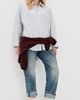 R13 R13 Drop Neck Oxford Shirt Blue/White Pinstripe M - 5