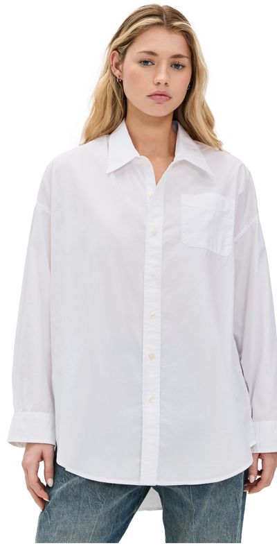 R13 R13 Drop Neck Oxford Shirt White XS