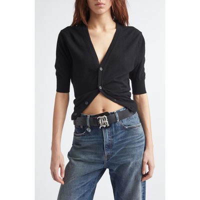 R13 R13 Elbow Sleeve Split Hem Merino Wool Cardigan