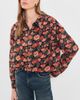 R13 R13 Gathered Yoke Bubble Shirt Multi Floral On Black - 2