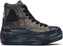 R13 R13 Gray & Black Kurt High Top Sneakers