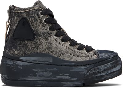 R13 R13 Gray & Black Kurt High Top Sneakers