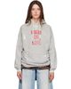 R13 R13 Gray 'High On Life' Oversized Hoodie - 1