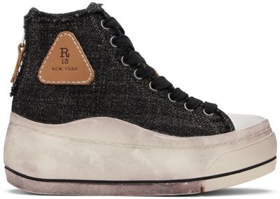 R13 R13 Gray Kurt High Top Sneakers